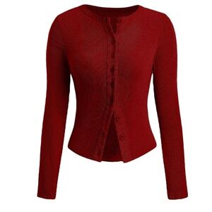 DEEP RED CARDIGAN